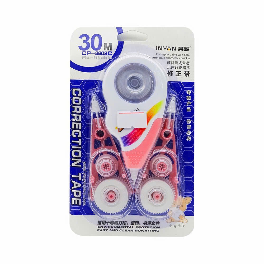 Xóa Kéo 1 Cây Kèm 2 Ruột  INYAN CP 8609 30M (24 Vĩ/ Hộp; 432 Vĩ/ Thùng)