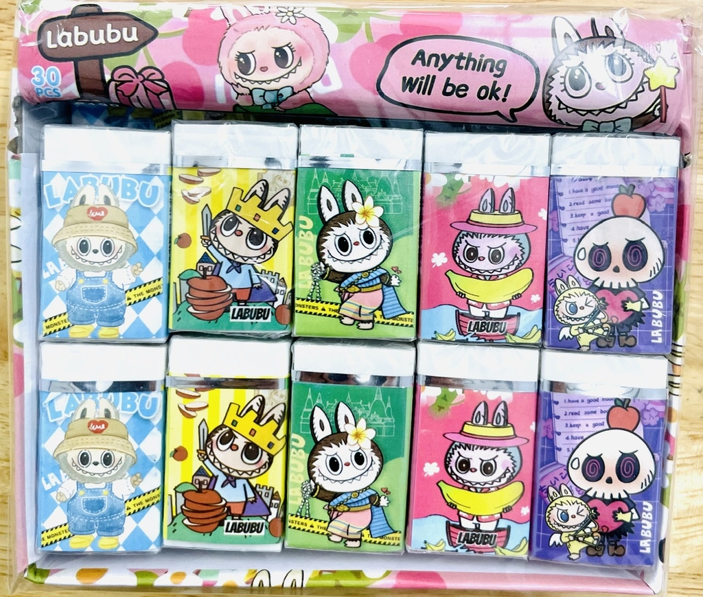 . Gôm Eraser LABUBU 6138 (30 Cục/Lốc) (20 Lốc/Thùng)