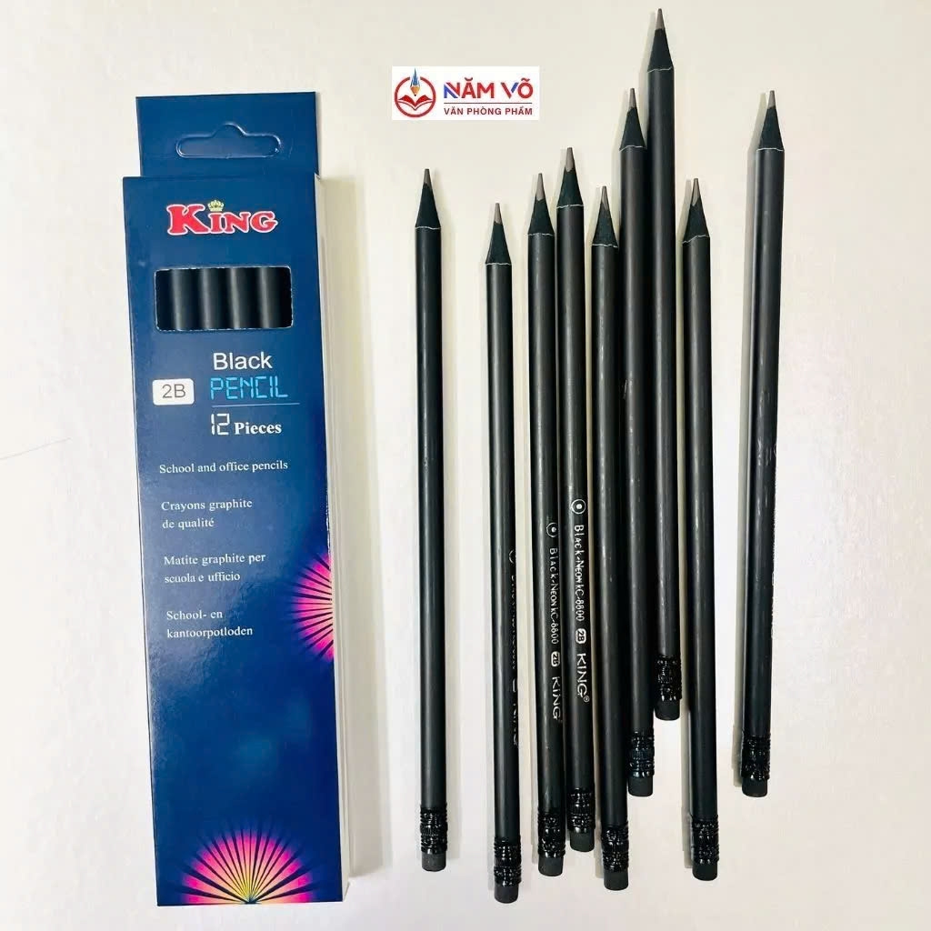 Bút Chì 2B Black King KC 8800(12 Cây/Hộp) (12 Hộp/Lốc) (20 Lốc/Thùng)