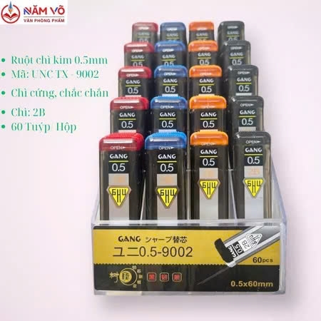 . Ruột Chì Bấm 2B 0.5MM 9002 (60 Tuýp/Hộp; 24 Hộp/Thùng)