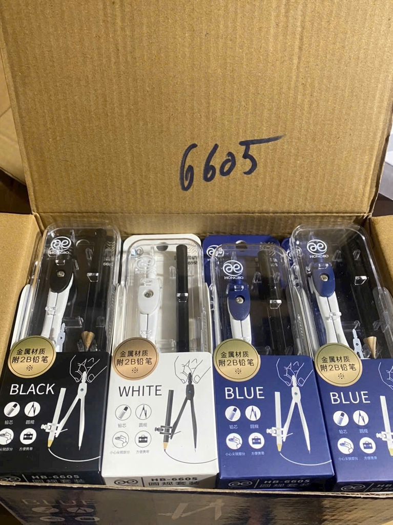 Compa Bút Chì Gỗ 6605 (20 Cái/ Hộp; 18 Hộp/ Thùng)