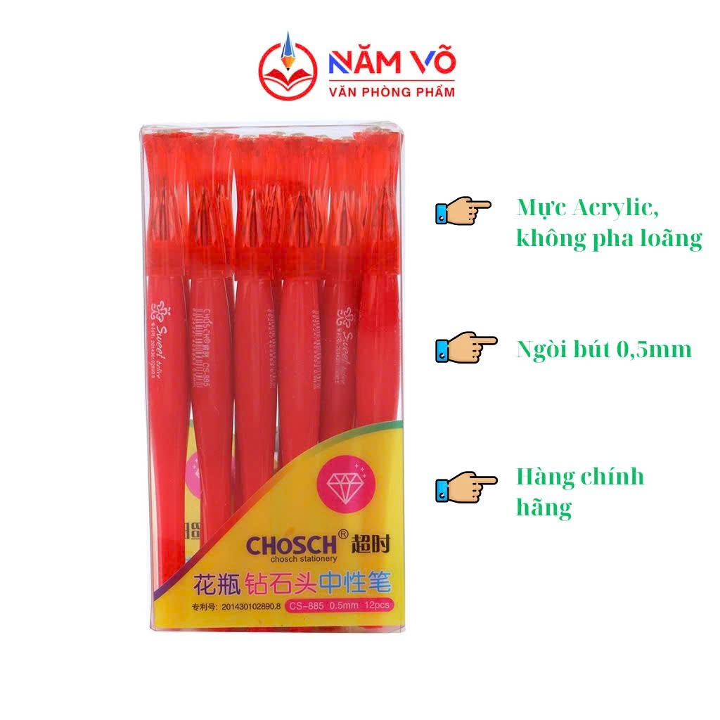. Bút Kim Cương Chosch CS885 (12 Cây/Hộp; 12 Hộp/Lốc; 12 Lốc/Thùng)