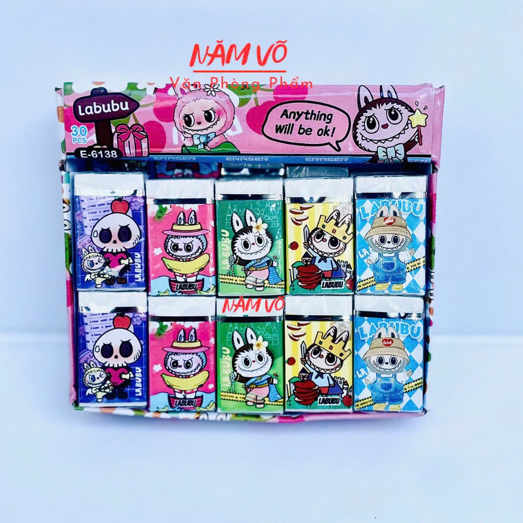 . Gôm Eraser LABUBU 6138 (30 Cục/Lốc) (20 Lốc/Thùng)