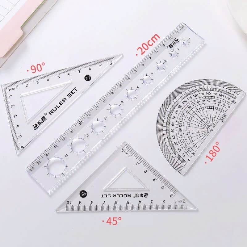 . Thước Bộ Set 4 Cây Rẻ Aihao 9612 20CM (70 Bộ/ Lốc; 16 Lốc/ Thùng)