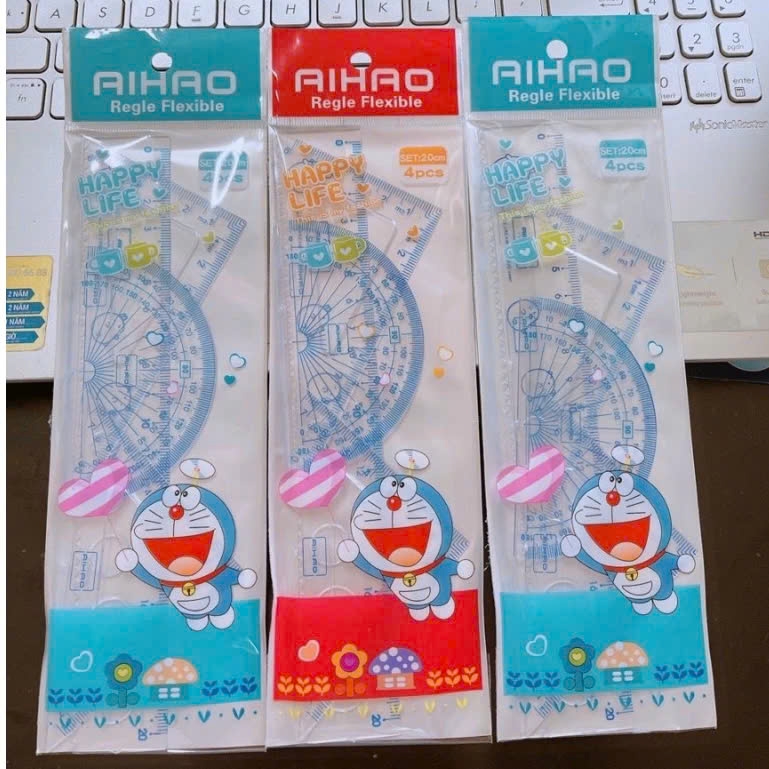 . Thước Bộ Set 4 Cây Rẻ Aihao 9612 20CM (70 Bộ/ Lốc; 16 Lốc/ Thùng)