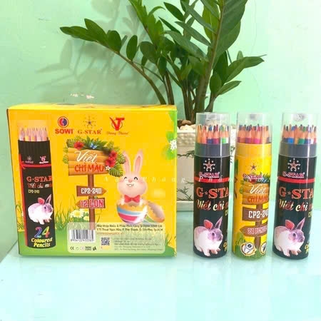 G-Star Bút Chì Màu Ống Tròn (Kèm chuốt, vỏ giấy) CP2