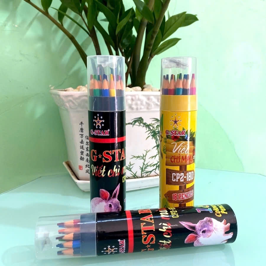 G-Star Bút Chì Màu Ống Tròn (Kèm chuốt, vỏ giấy) CP2