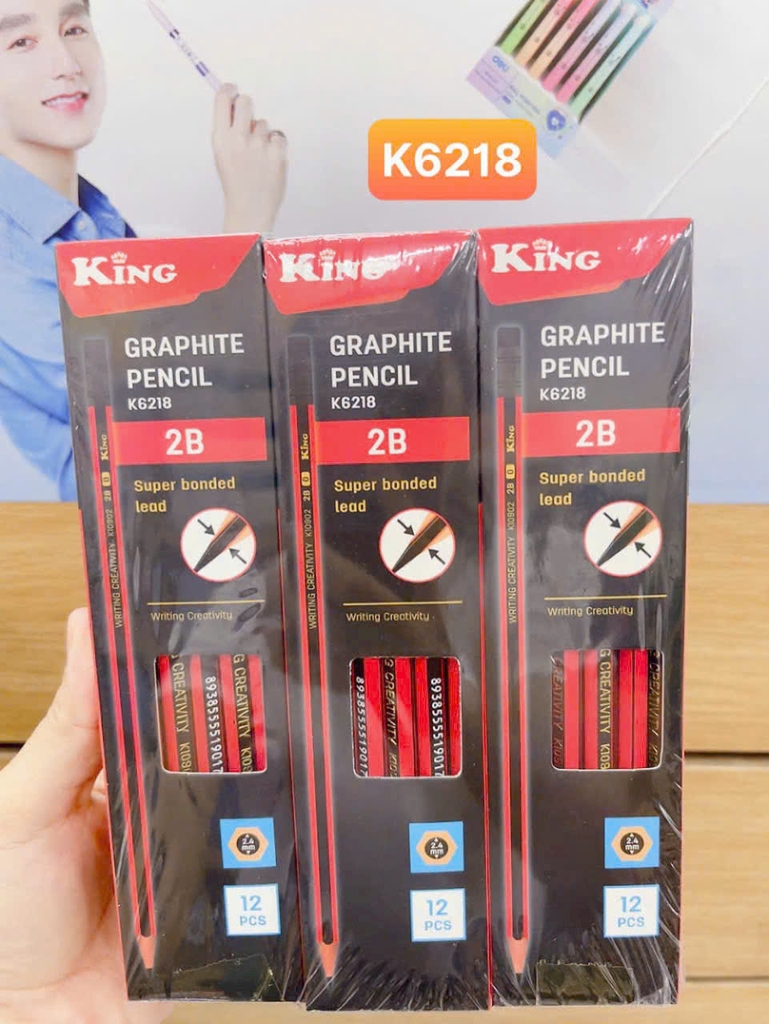 . Bút Chì Gỗ 2B 6218 (12 Cây/ Hộp; 6 Hộp/ Lốc; 40 Lốc/ Thùng)