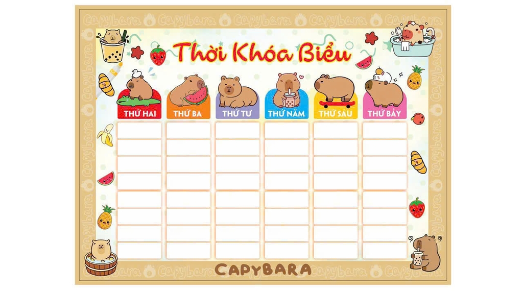 Thời Khóa Biểu A5 (3 Tờ/ Xấp)