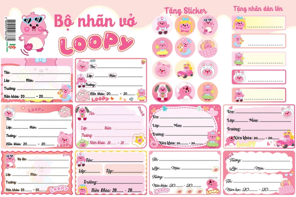 LS Nhãn 10 Ô ĐẠI Kèm Sticker (5 Tờ/ Xấp; 10 Xấp/ Bó; 100 Xấp/ Cục)