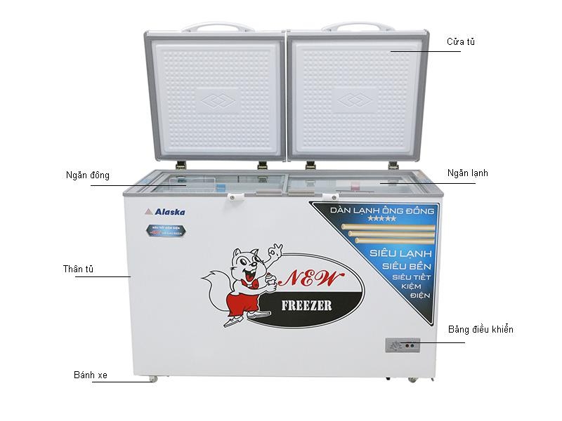 Tủ đông Alaska 282 lít 2 chế độ BCD-4568C