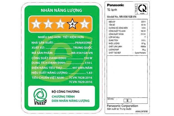 Tủ lạnh Panasonic NR-X561GB-VN Inverter 510 lít Multi Door