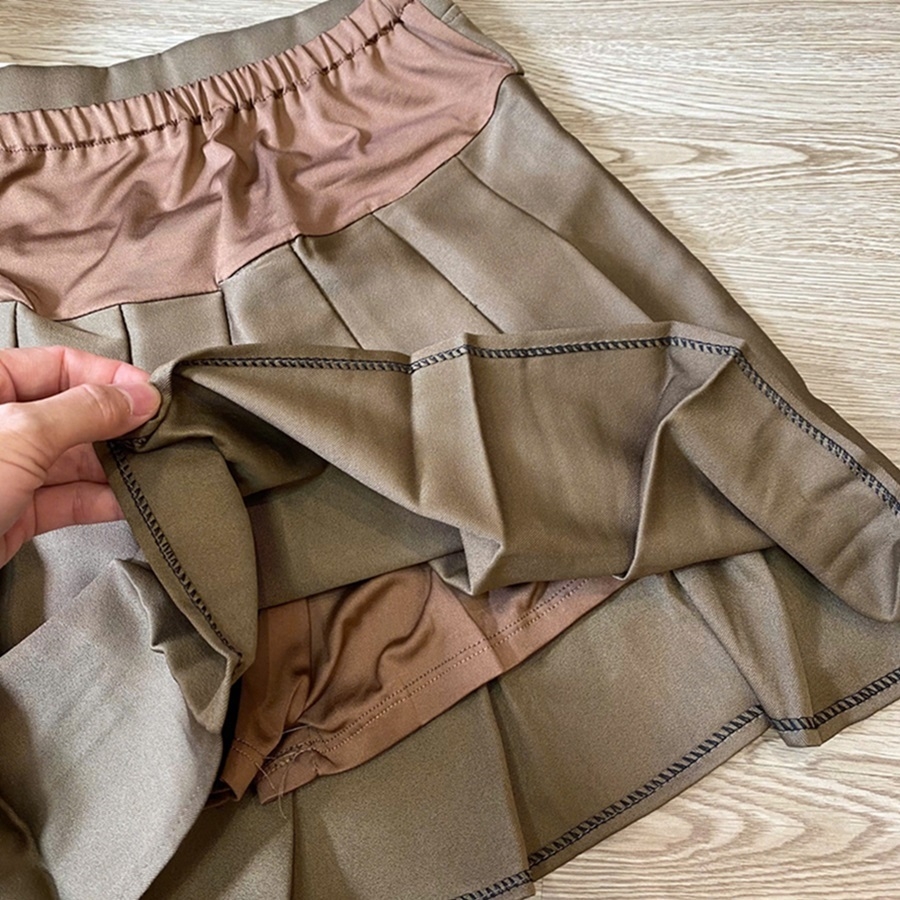 Chân váy bầu xếp ly dáng ngắn, mẹ bầu mặc 4 mùa siêu xinh