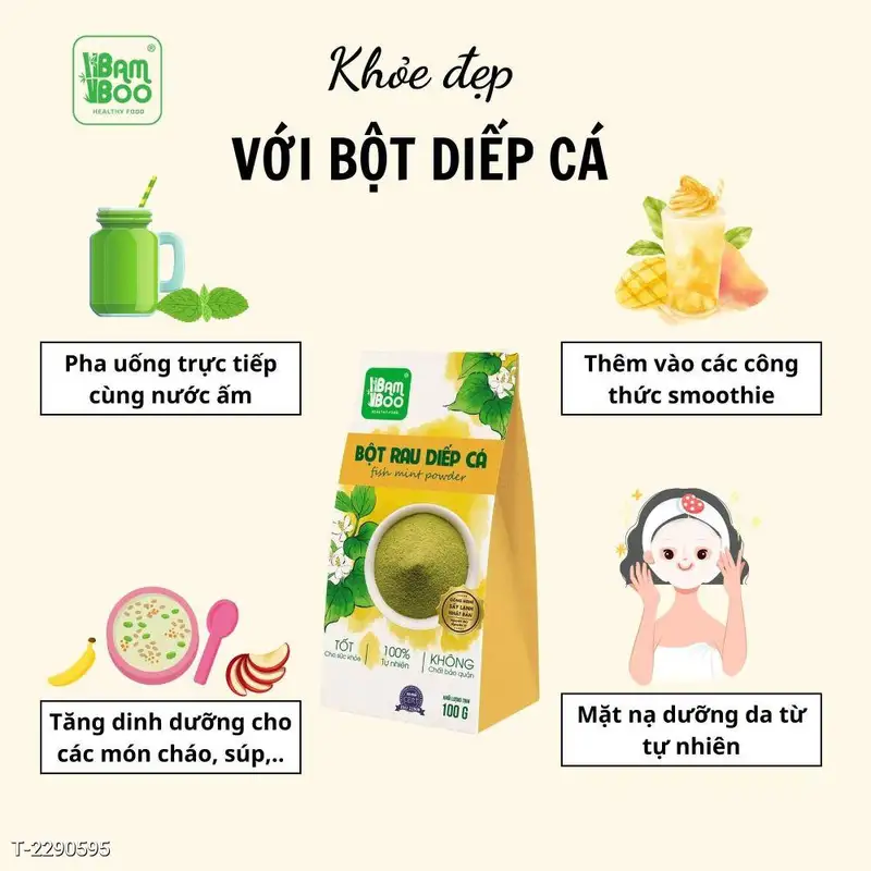 Bột Diếp Cá Sấy Lạnh Hữu Cơ Nguyên Chất