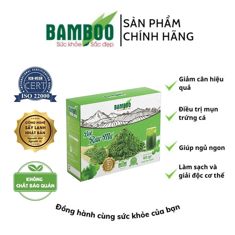 Bột rau má sấy lạnh hữu cơ nguyên chất