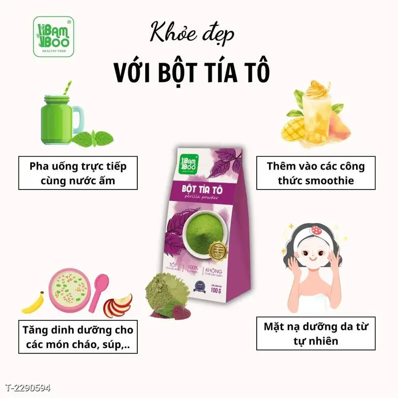 Bột Tía Tô Sấy Lạnh Hữu Cơ Nguyên Chất