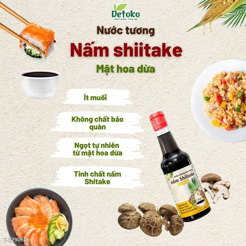 Nước tương Nấm Shiitake Mật Hoa Dừa Cao Cấp 300ml