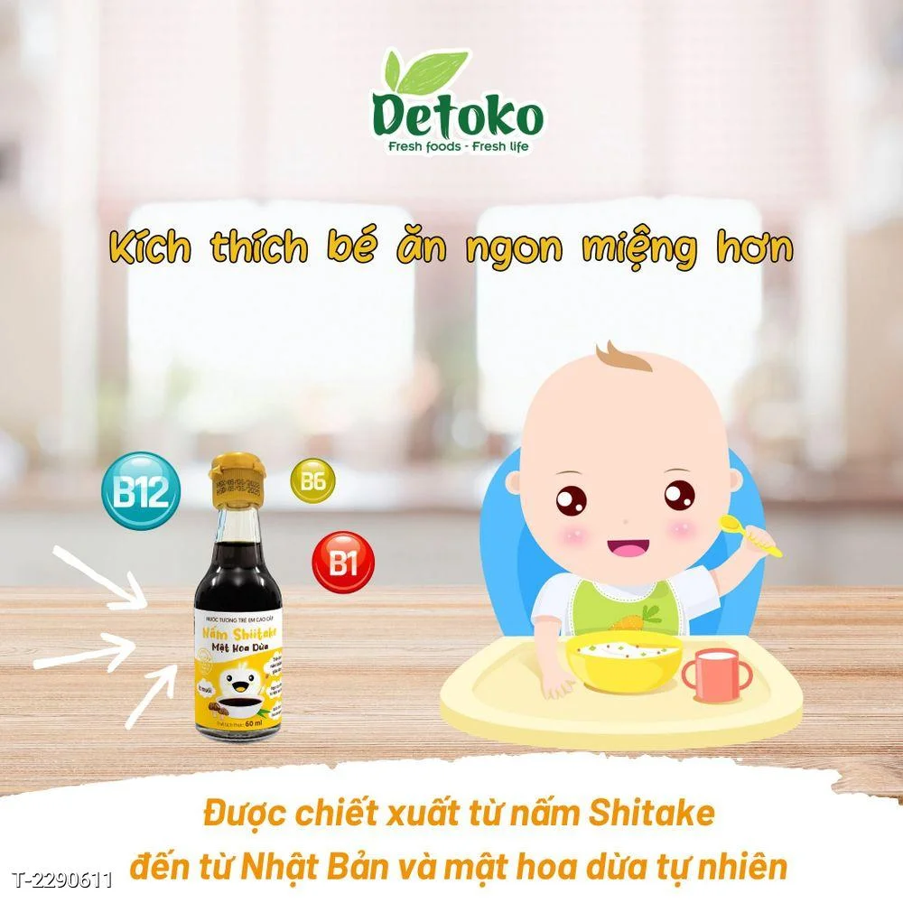 Nước tương trẻ em nấm shiitake mật hoa dừa 60ml