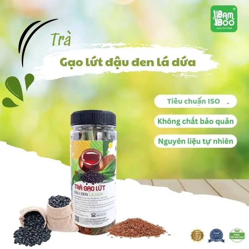 Trà gạo lứt đậu đen lá dứa giữ dáng