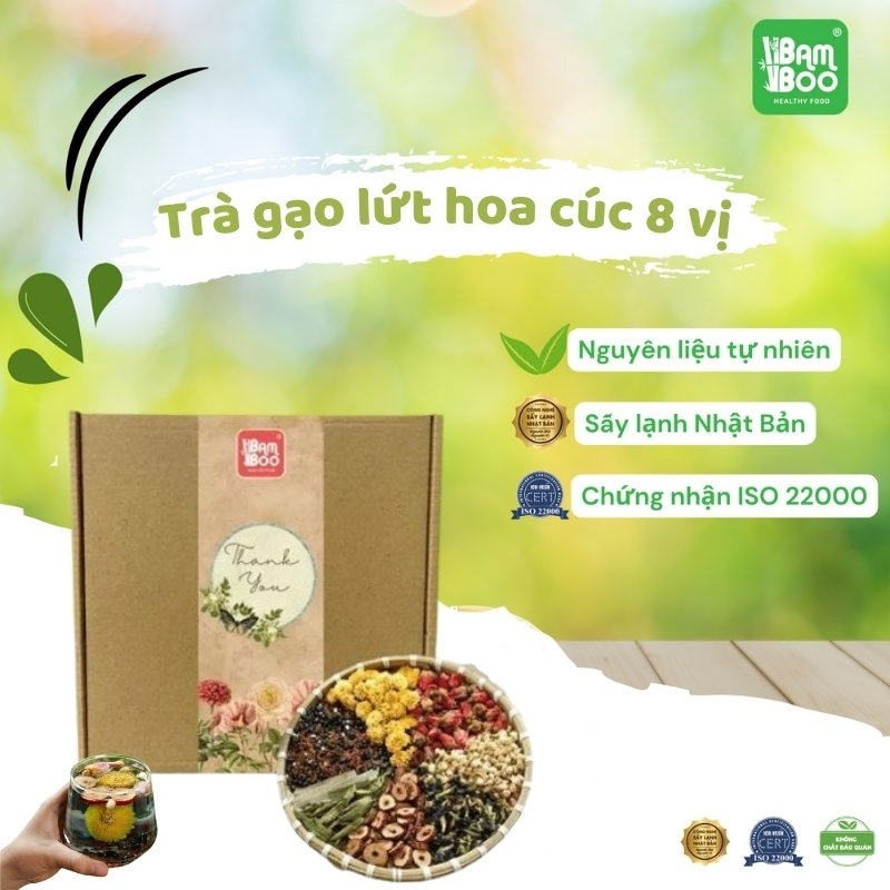 Trà gạo lứt đậu đen hoa cúc 8 vị đẹp da
