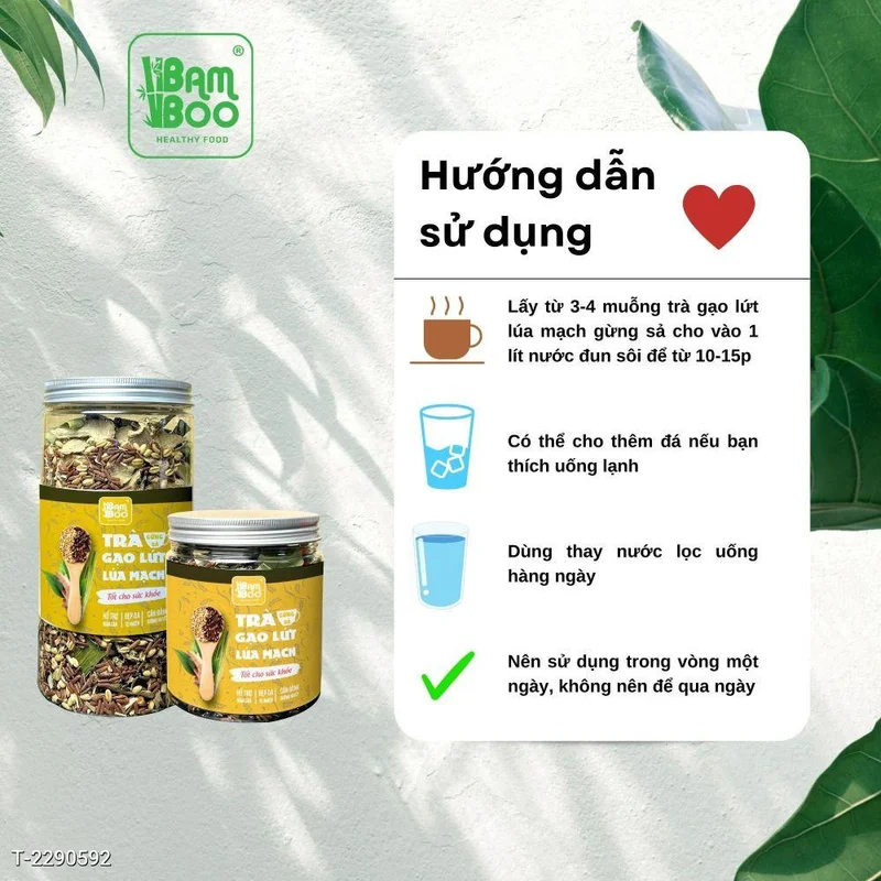 Trà gạo lứt lúa mạch gừng sả