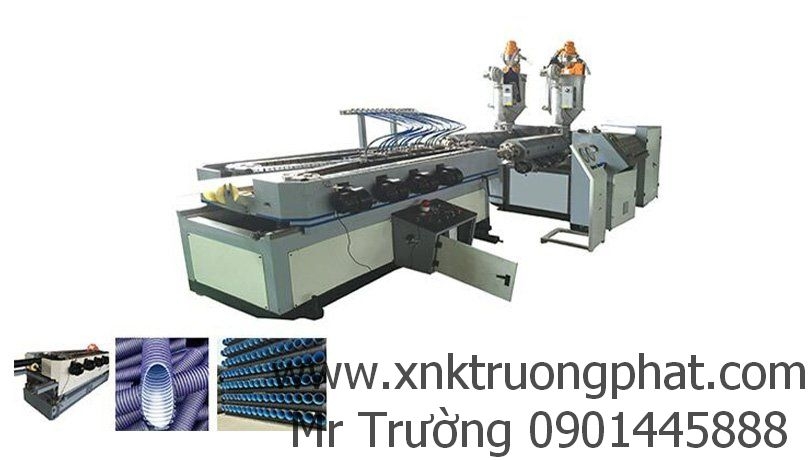 Máy đùn ống ruột gà PP PE  2 lớp đường kính nhỏ