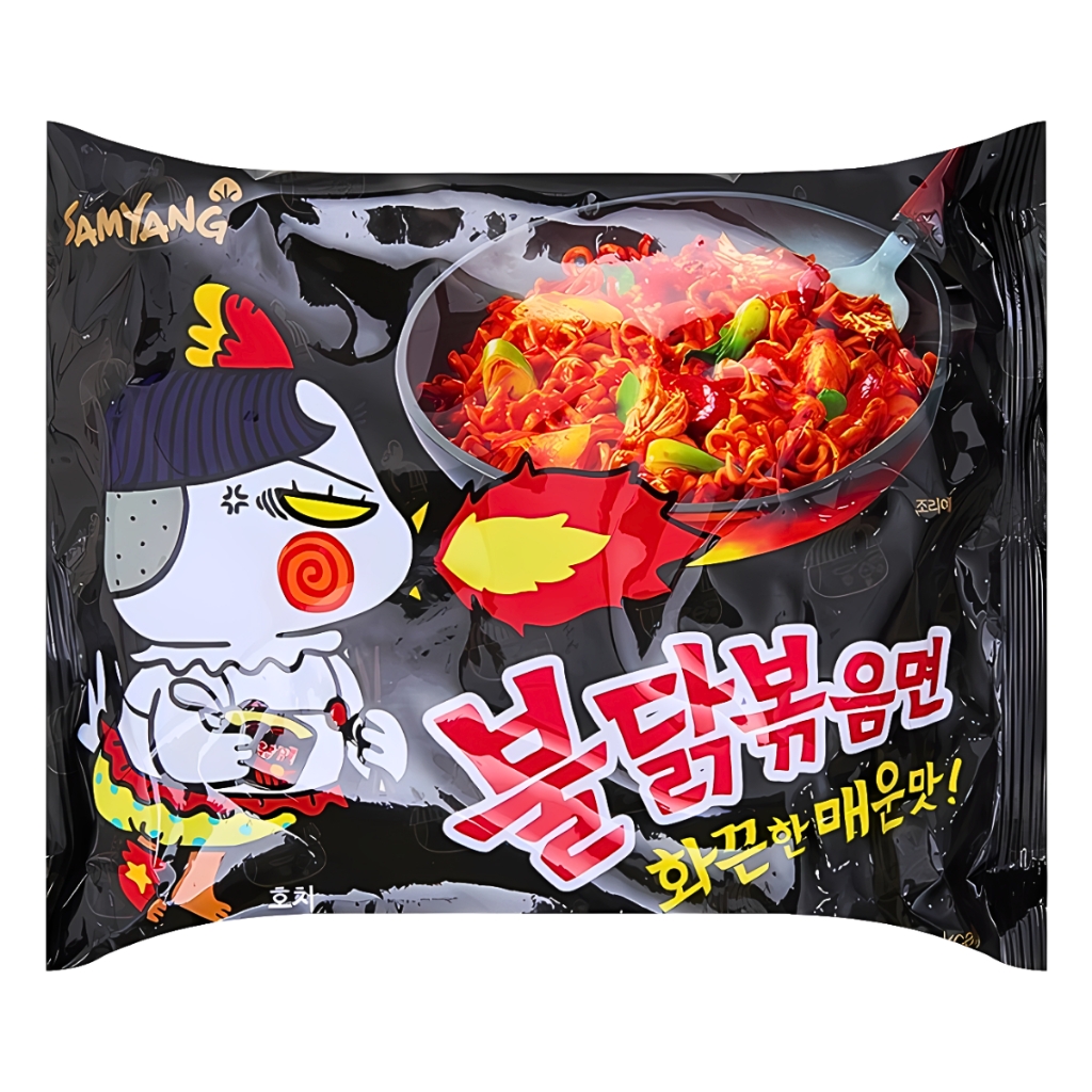 Thùng 40 gói mì khô gà cay Samyang vị truyền thống/kem Ý Carbonara/phô mai/cream Carbo 140g