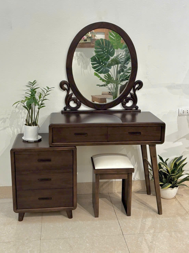 Bàn phấn gỗ mun phủ plywood Kt 80 cm MS 408