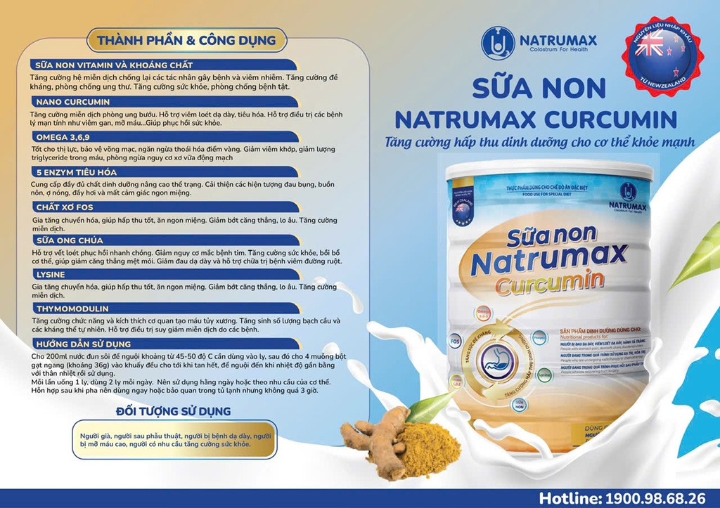 Sữa non cho Dạ Dày Natrumax Curcumin Colostrum
