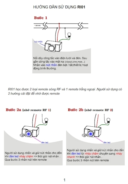 Công Tắc Điều Khiển Từ Xa TPE RI02 Sử Dụng Sóng RF Và IR