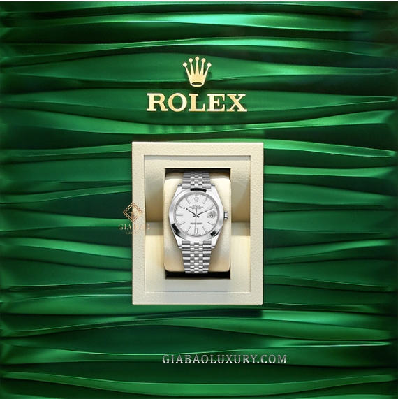 Đồng Hồ Rolex Datejust 41 126300 Mặt Số Bạc