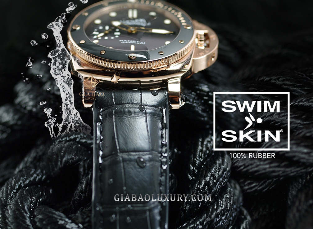 Dây cao su Rubber B dành cho đồng hồ Panerai size 40mm và 42mm - SwimSkin "Alligator"