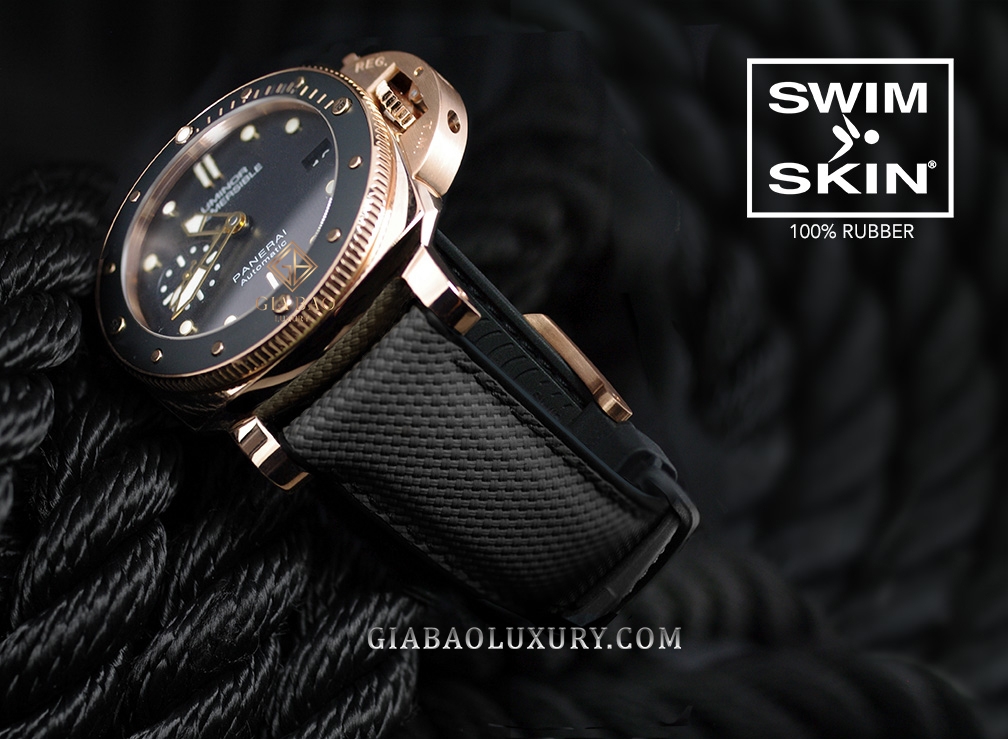 Dây cao su Rubber B dành cho đồng hồ Panerai Luminor 1950 (loại I + II) - SwimSkin® Ballistic