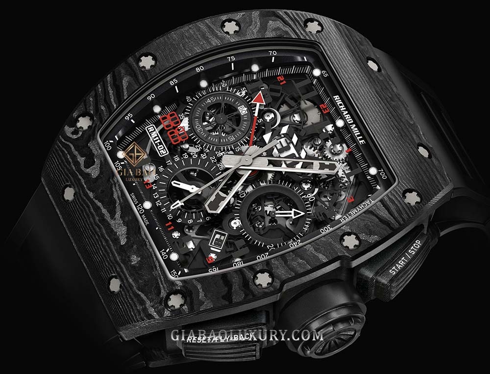 Đồng Hồ Richard Mille Flyback Chronograph Dual Time Zone RM011-02 Carbon