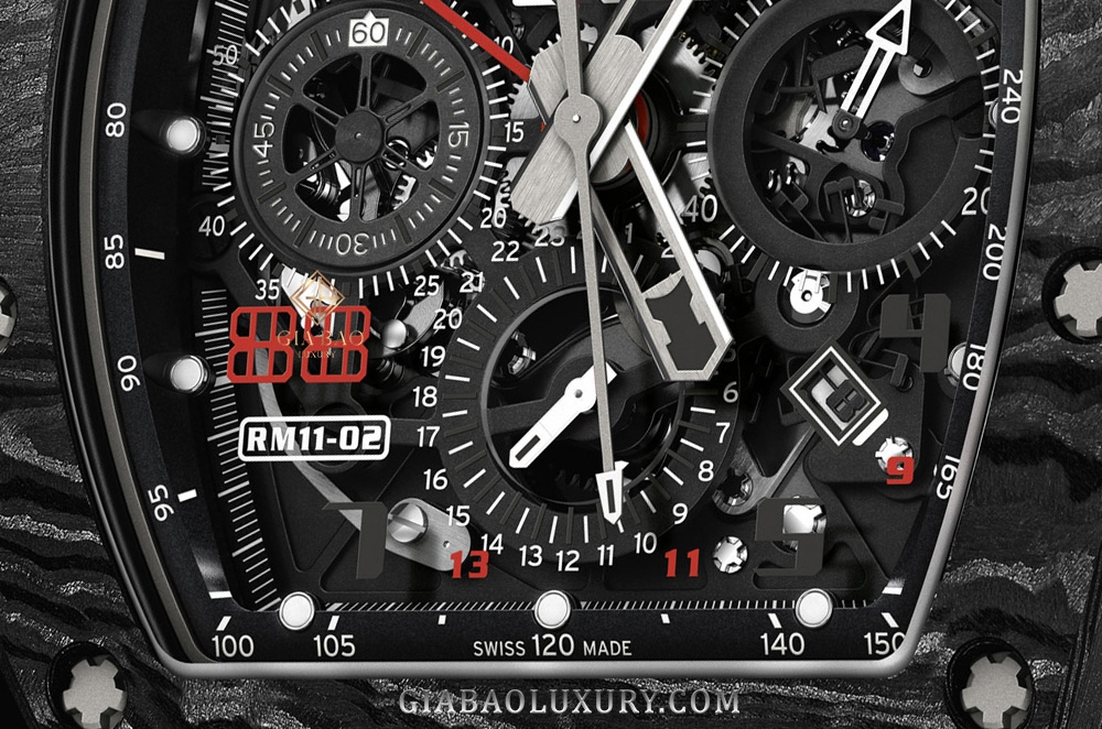 Đồng Hồ Richard Mille Flyback Chronograph Dual Time Zone RM011-02 Carbon