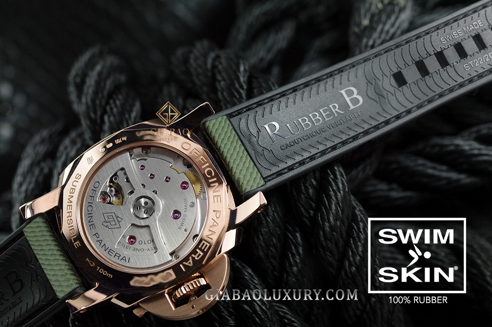 Dây cao su Rubber B dành cho đồng hồ Panerai Luminor 1950 (loại I + II) - SwimSkin® Ballistic