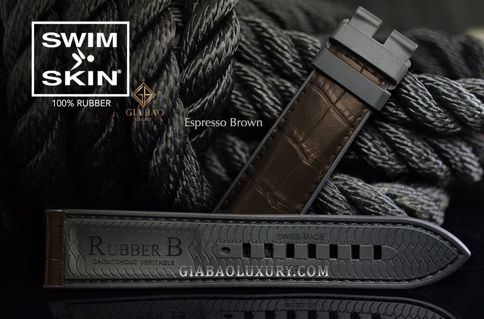 Dây cao su Rubber B dành cho đồng hồ Panerai Luminor 1950 (loại I + II) - SwimSkin® Alligator