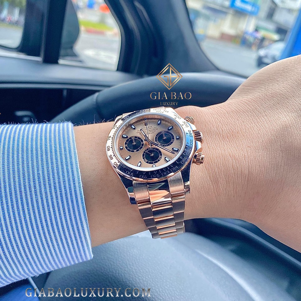 Đồng Hồ Rolex Cosmograph Daytona 116505 Mặt Số Hồng Đen