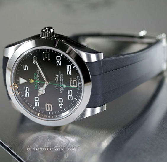 Dây cao su Rubber B dành cho đồng hồ Rolex Airking 40mm Ref. 116900 - Classic Series