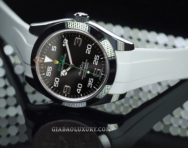 Dây cao su Rubber B dành cho đồng hồ Rolex Airking 40mm Ref. 116900 - Classic Series