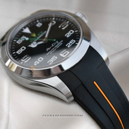 Dây cao su Rubber B dành cho đồng hồ Rolex Airking 40mm Ref. 116900 - Classic Series VulChromatic®