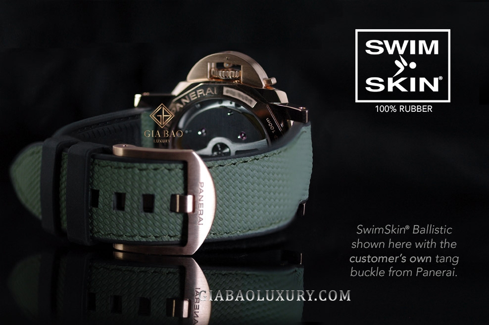 Dây cao su Rubber B dành cho đồng hồ Panerai Luminor 1950 (loại I + II) - SwimSkin® Ballistic