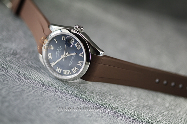 Dây cao su Rubber B dành cho đồng hồ Rolex Oyster Perpetual và Rolex Datejust size 31mm - Tang Buckle Series 