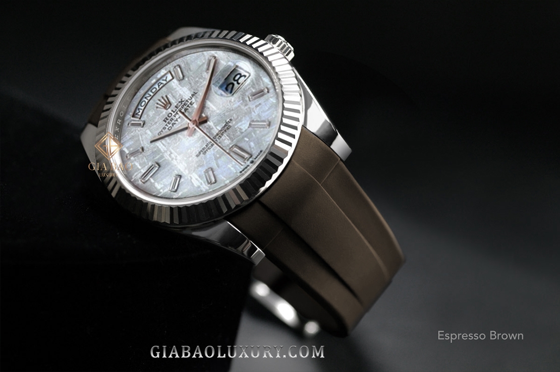 Dây cao su Rubber B dành cho đồng hồ Rolex Day-Date 40mm (mẫu 2015 - nay) - Tang Buckle Series