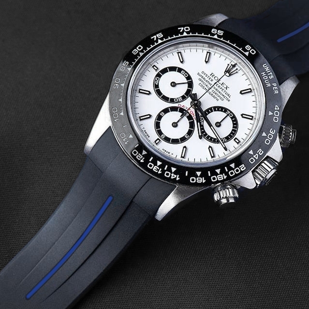 Dây cao su Rubber B dành cho đồng hồ Rolex Daytona phiên bản dây kim loại Oyster vành Ceramic - Tang Buckle Series VulChromatic®