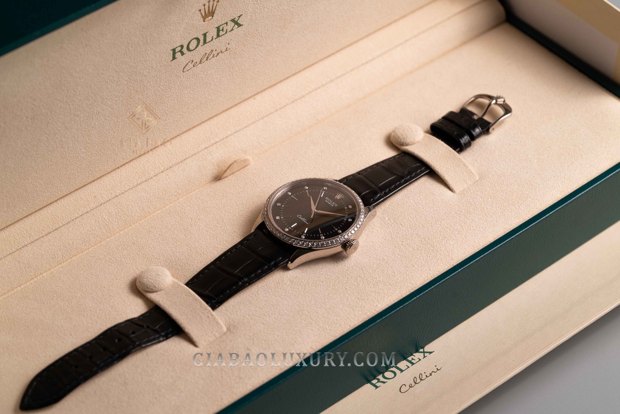 Đồng Hồ Rolex Cellini Time 50709RBR-0008 Mặt Số Đen