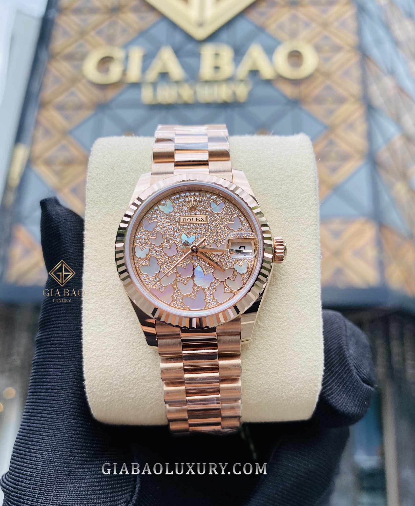 Đồng Hồ Rolex Datejust 31 278275 Mặt Số Vỏ Trai Họa Tiết Butterfly