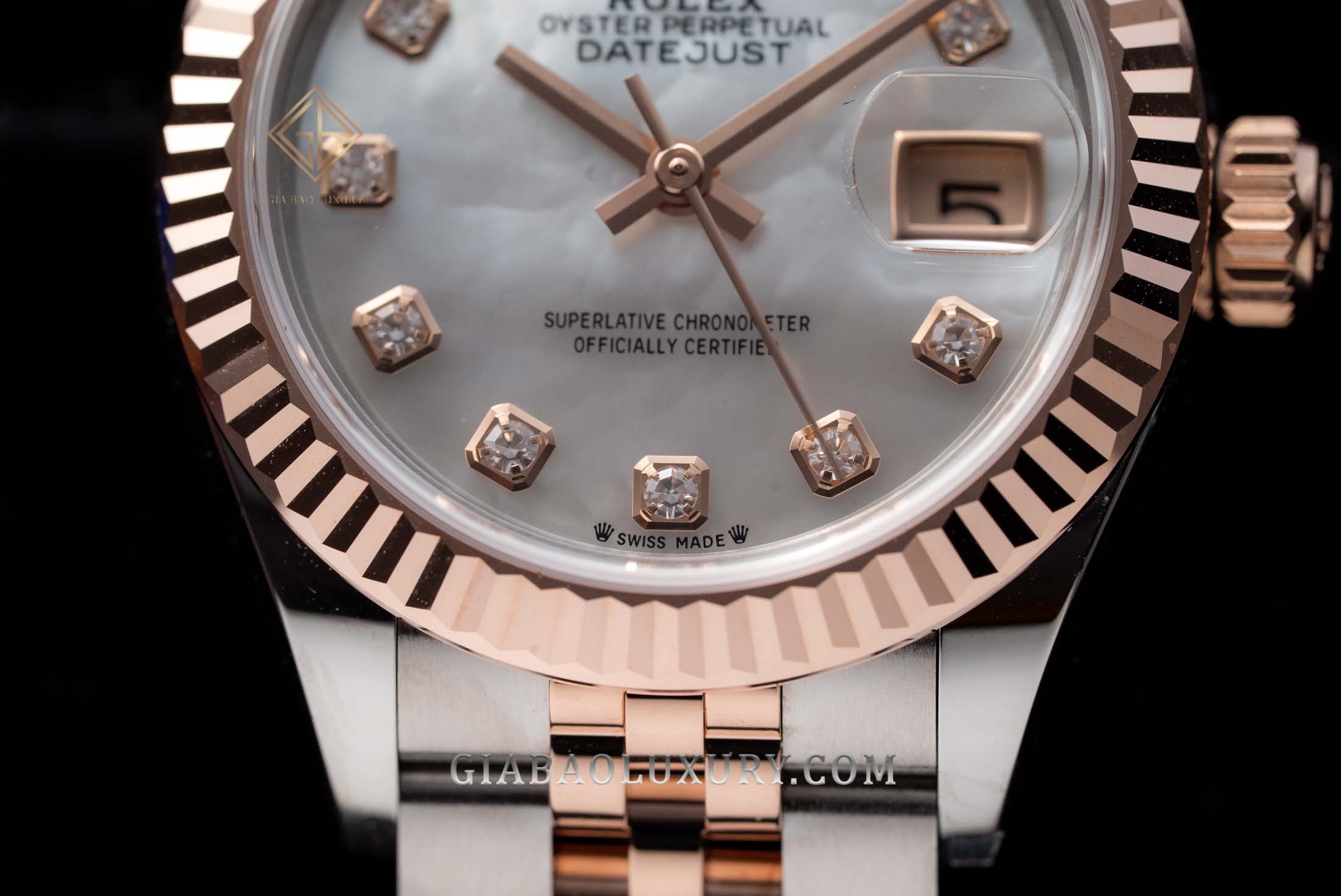 Đồng Hồ Rolex Lady Datejust 279171 Mặt Số Vỏ Trai Trắng