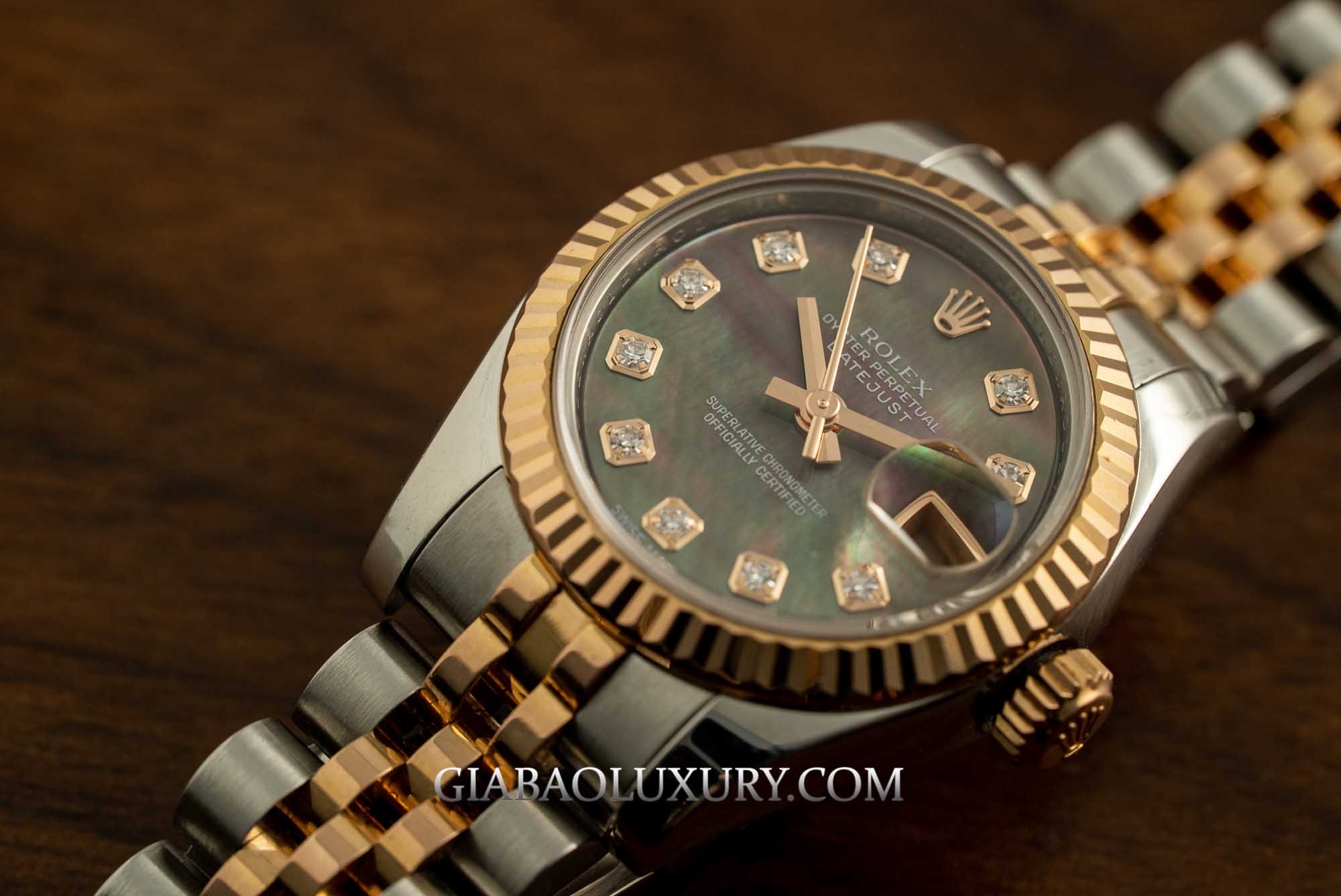 Đồng Hồ Rolex Lady Datejust 179171 Mặt Ốc Tím
