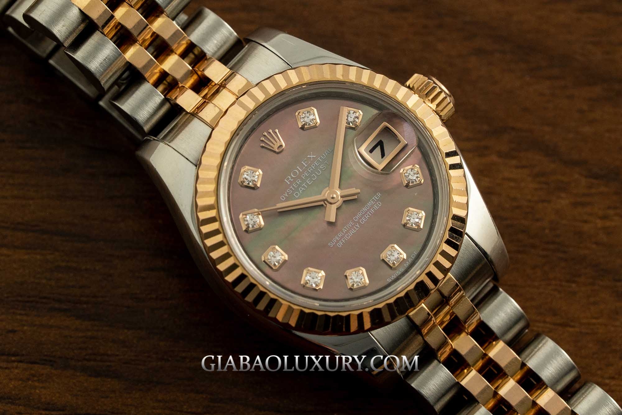 Đồng Hồ Rolex Lady Datejust 179171 Mặt Ốc Tím